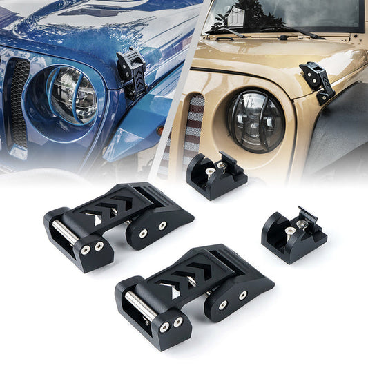 Black Aluminum Hood Latch Kit – Fits 2007–2018 Jeep Wrangler JK & 2018+ Wrangler JL