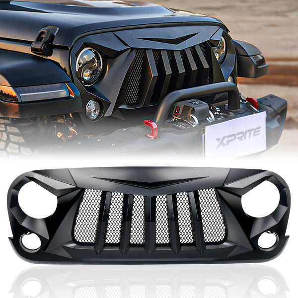 Aftermarket Front Grille – Fits 2007–2018 Jeep Wrangler JK