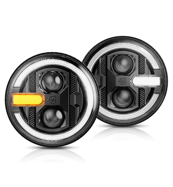 7" Halo LED Headlights with DRL & Turn Signal – Fits 2007–2018 Jeep Wrangler JK | Ultra Series