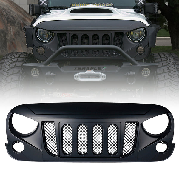 Aftermarket Front Grille – Fits 2007–2018 Jeep Wrangler JK