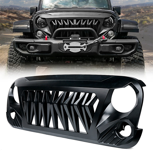 Aftermarket Front Grille – Fits 2007–2018 Jeep Wrangler JK
