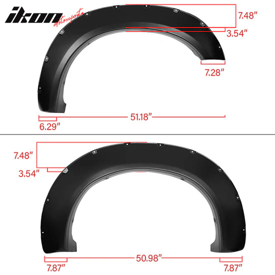 2011-2016 Ford F250 F350 Superduty 6.8 8.1Ft Bed Smooth Fender Flares