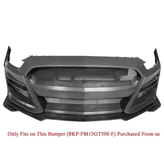 2015-2017 Ford Mustang GT500 Style Unpainted Black Front Bumper Lip PP