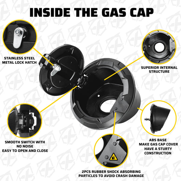 Bedrock Series Gas Cap Fuel Door Cover – Fits 2018+ Jeep Wrangler JL