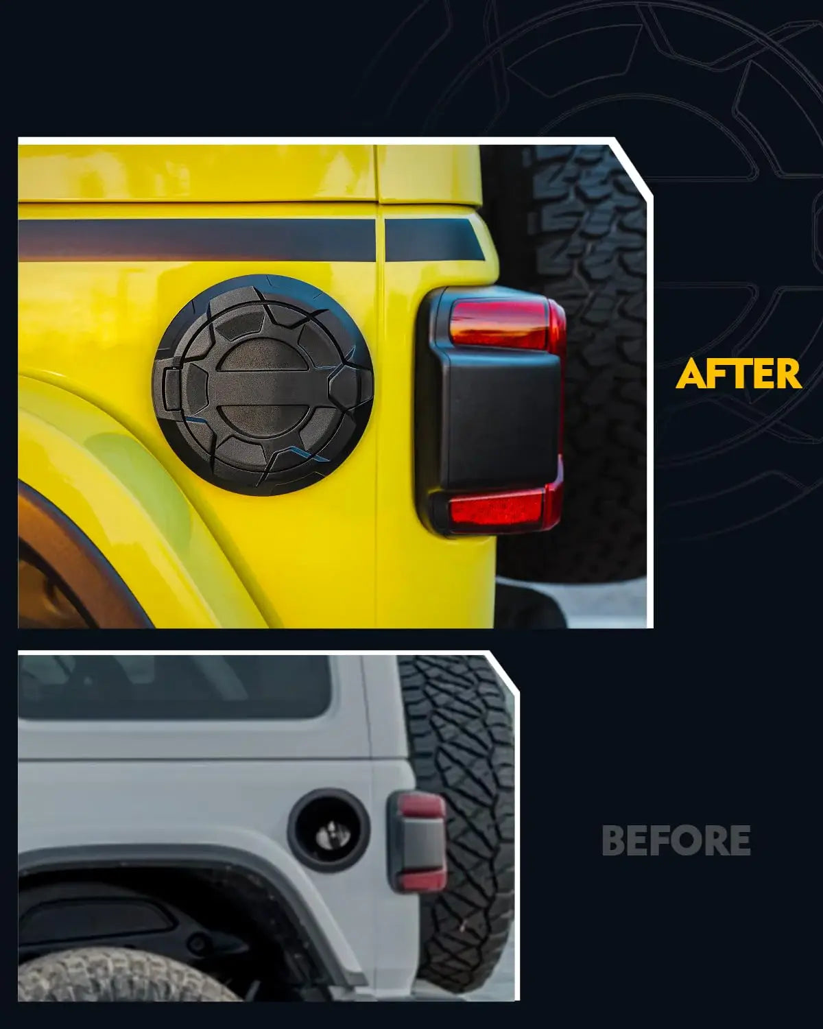 Bedrock Series Gas Cap Fuel Door Cover – Fits 2018+ Jeep Wrangler JL