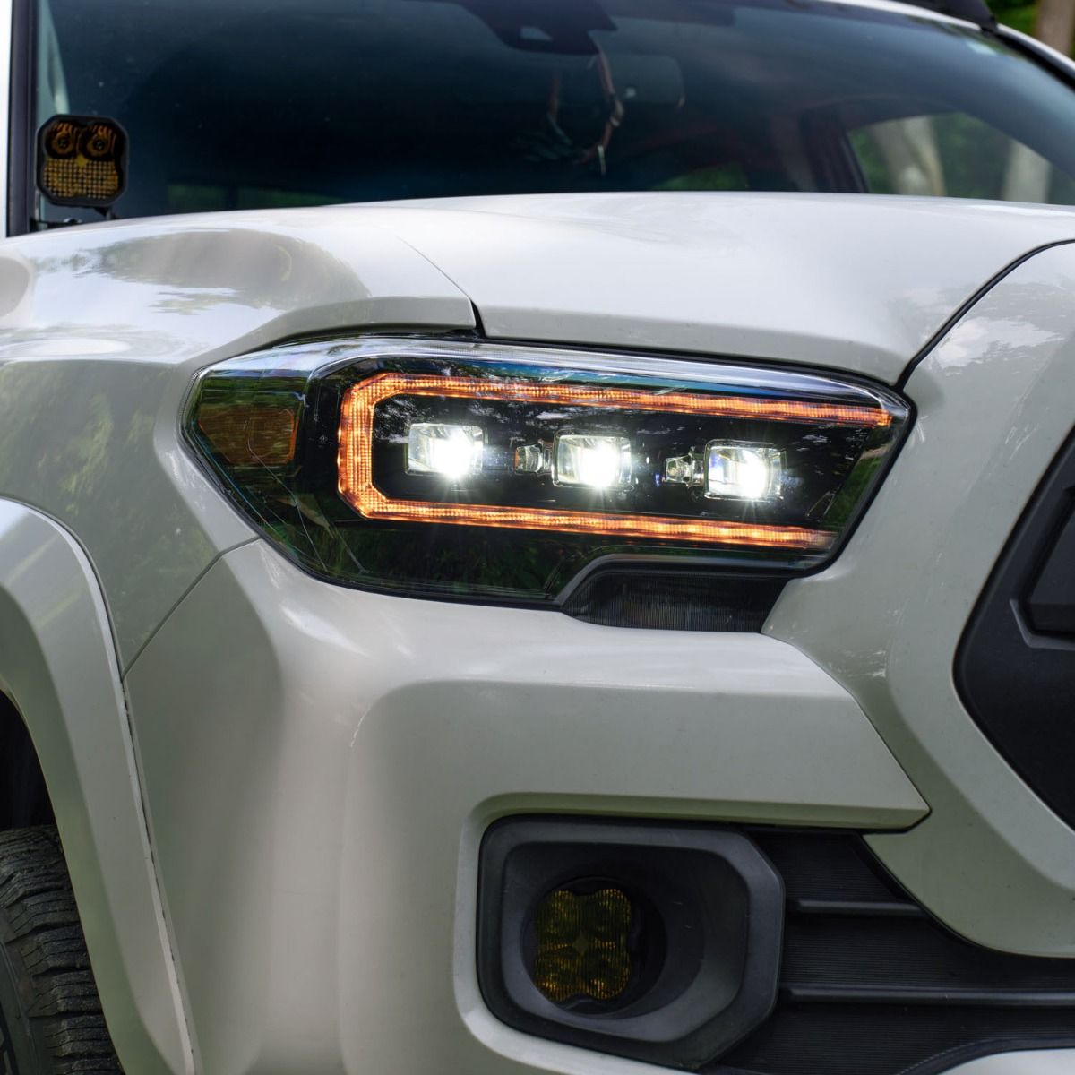 2016-2023 Toyota Tacoma LED Projector Headlights with Amber DRL (pair)