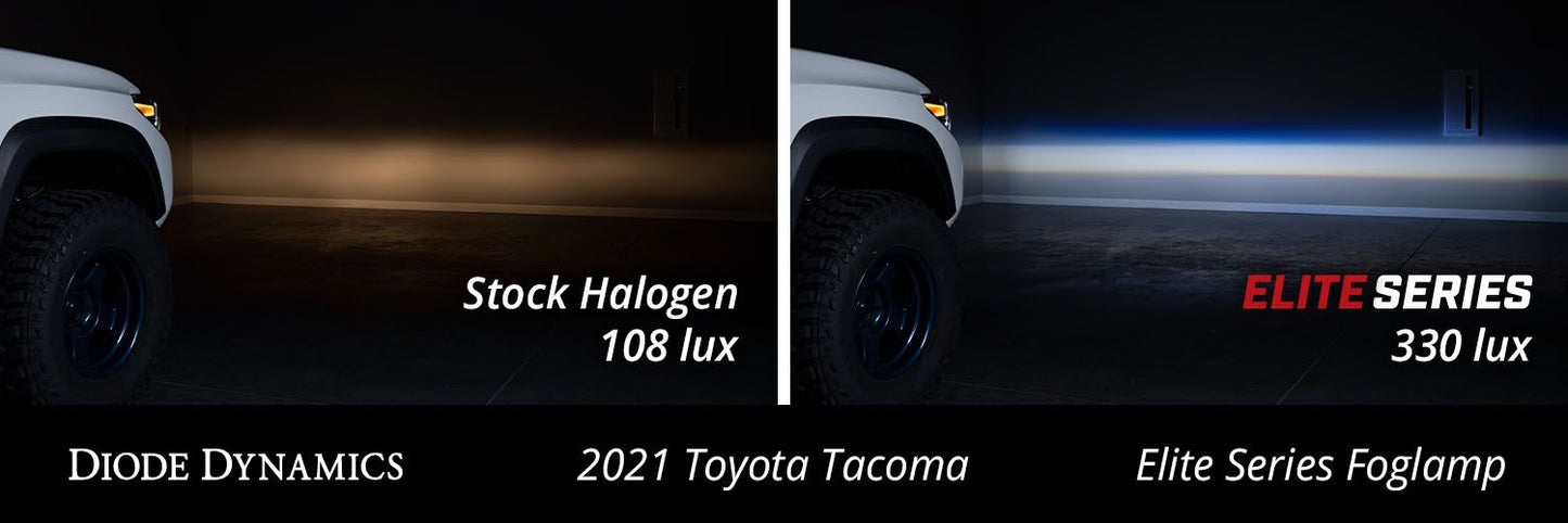 Elite Series LED Fog Lamps for 2012-2023 Toyota Tacoma – White or Yellow Output | Amber Backlight | SAE Legal | Plug & Play