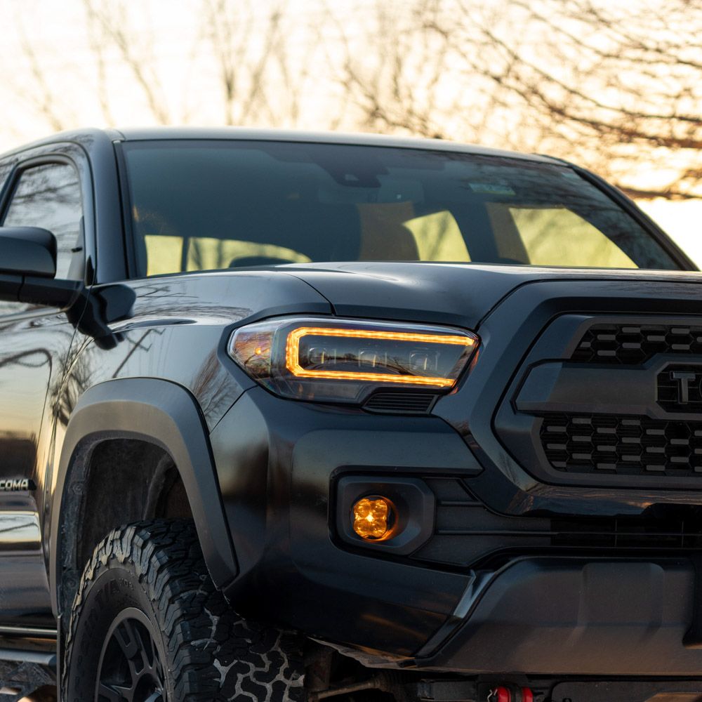2016-2023 Toyota Tacoma LED Projector Headlights – Selectable White or Amber DRL | Sequential Turn Signals | Triple Bi-LED | Plug & Play
