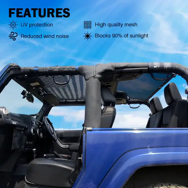 Sun Shade Cover for Jeep Wrangler JK Unlimited 4-Door 2007–2018