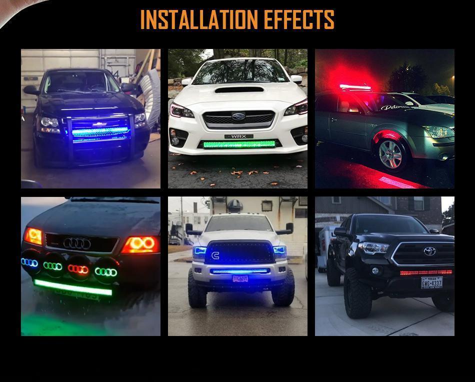 Light Bar for SUV ATV UTV Trucks Pickup Boat 22"/32"/42" V-Series RGB Straight/Curved 5D lens Combo Beam Double Row LED