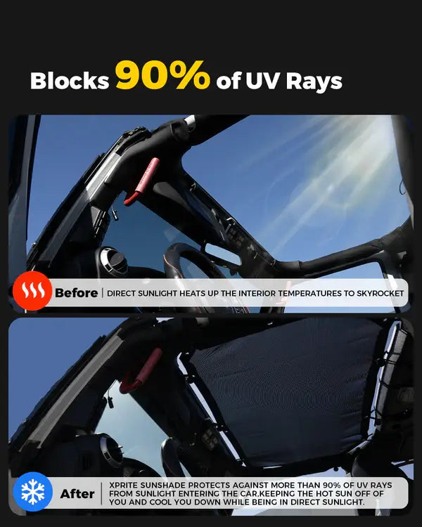 Mesh Sunshade Top – Fits Jeep Wrangler JL & Gladiator JT | UV Protection & Noise Reduction