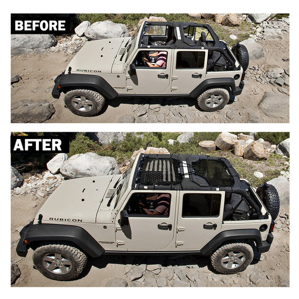Sun Shade Cover for Jeep Wrangler JK Unlimited 4-Door 2007–2018