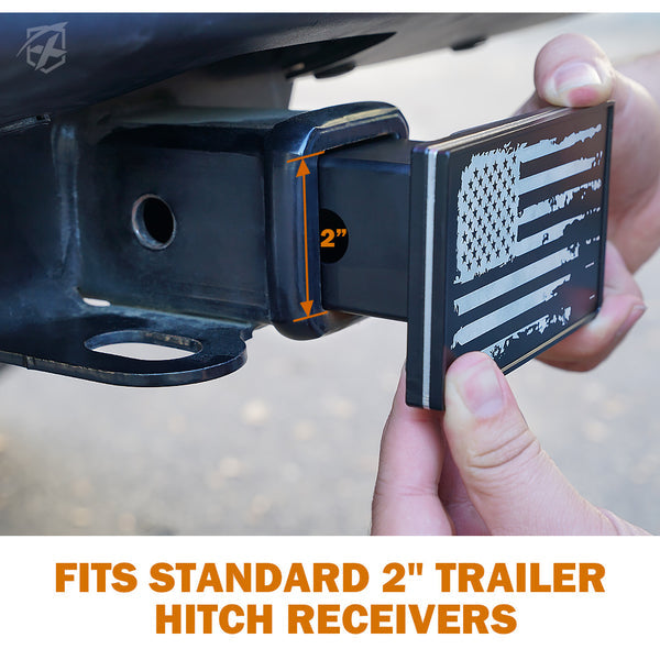 Aluminum Trailer Hitch Cover for 2" Receivers – USA Flag Design