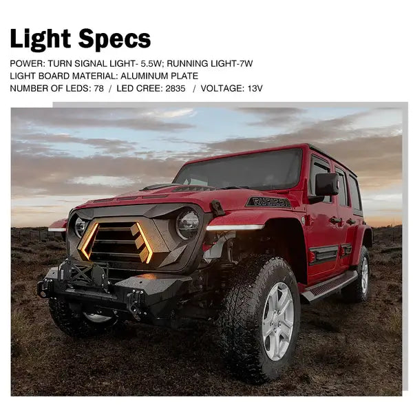 Vader Series Angry Grille with Turn Signals – Fits Jeep Wrangler JL & Gladiator JT