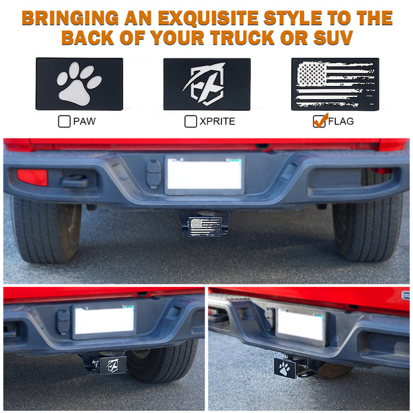 Aluminum Trailer Hitch Cover for 2" Receivers – USA Flag Design