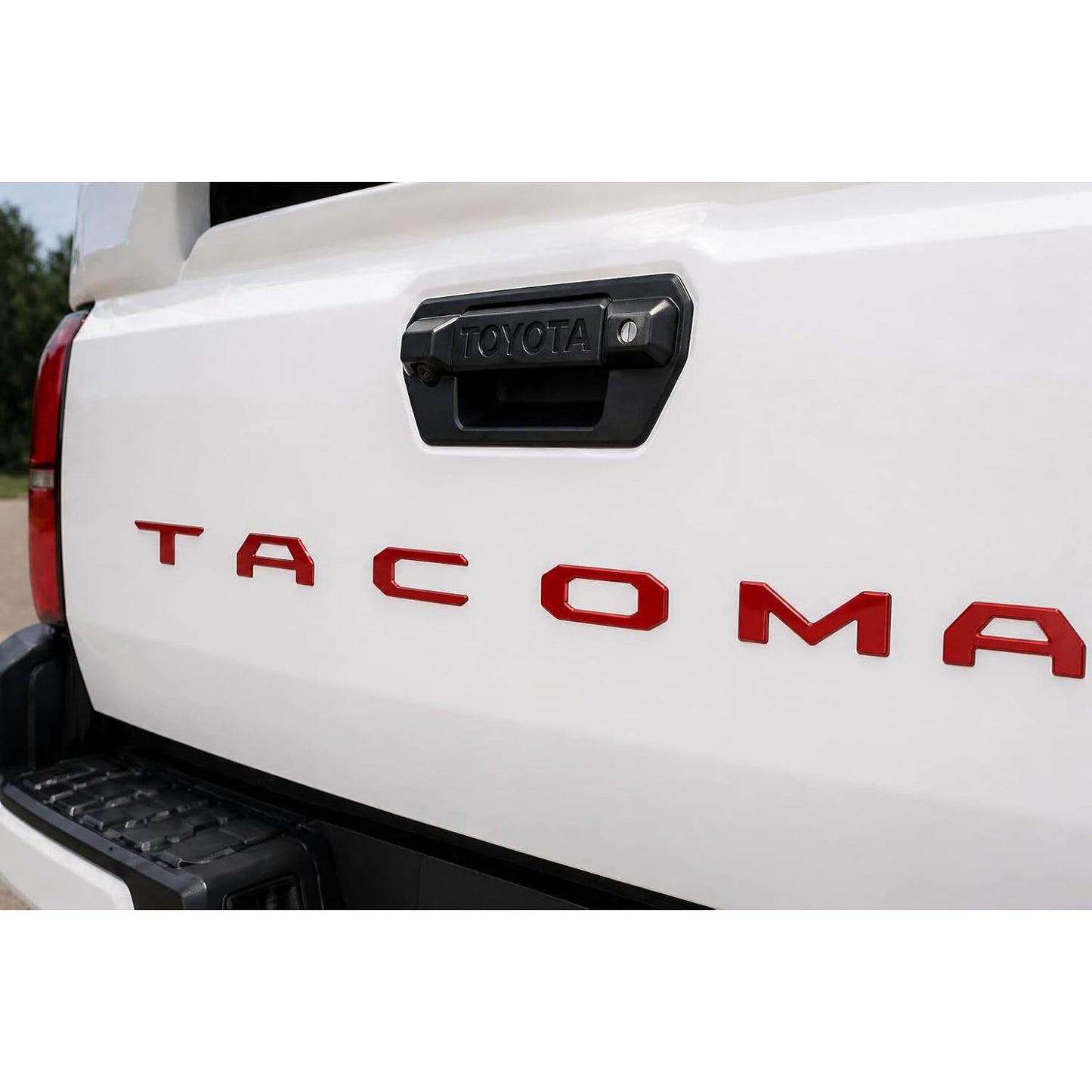 Red Tailgate Lettering Insert for 2024-2026 Toyota Tacoma, Emblem Badge Decal Overlay