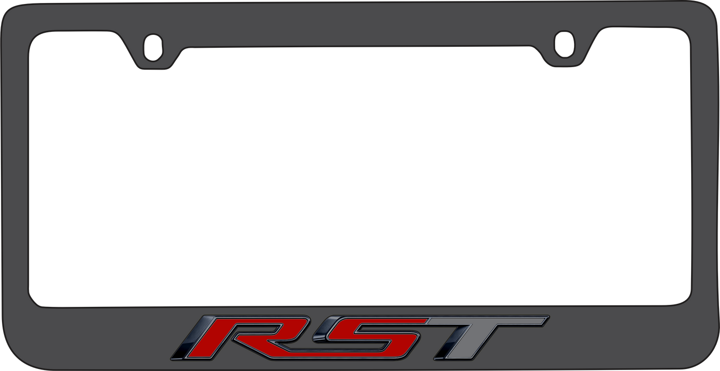 RST Black License Plate Frame for Chevrolet