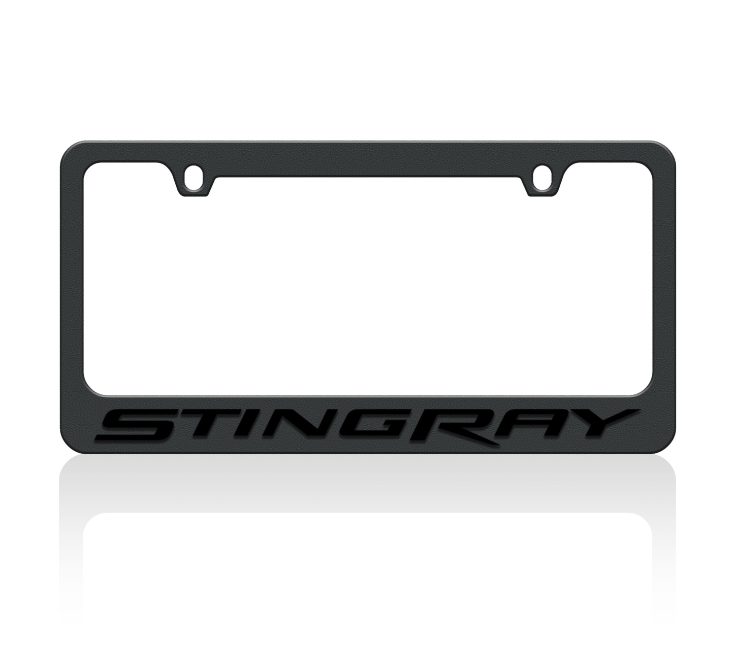 Chevrolet Corvette C7 Stingray Black Powder-Coated Metal License Plate Frame
