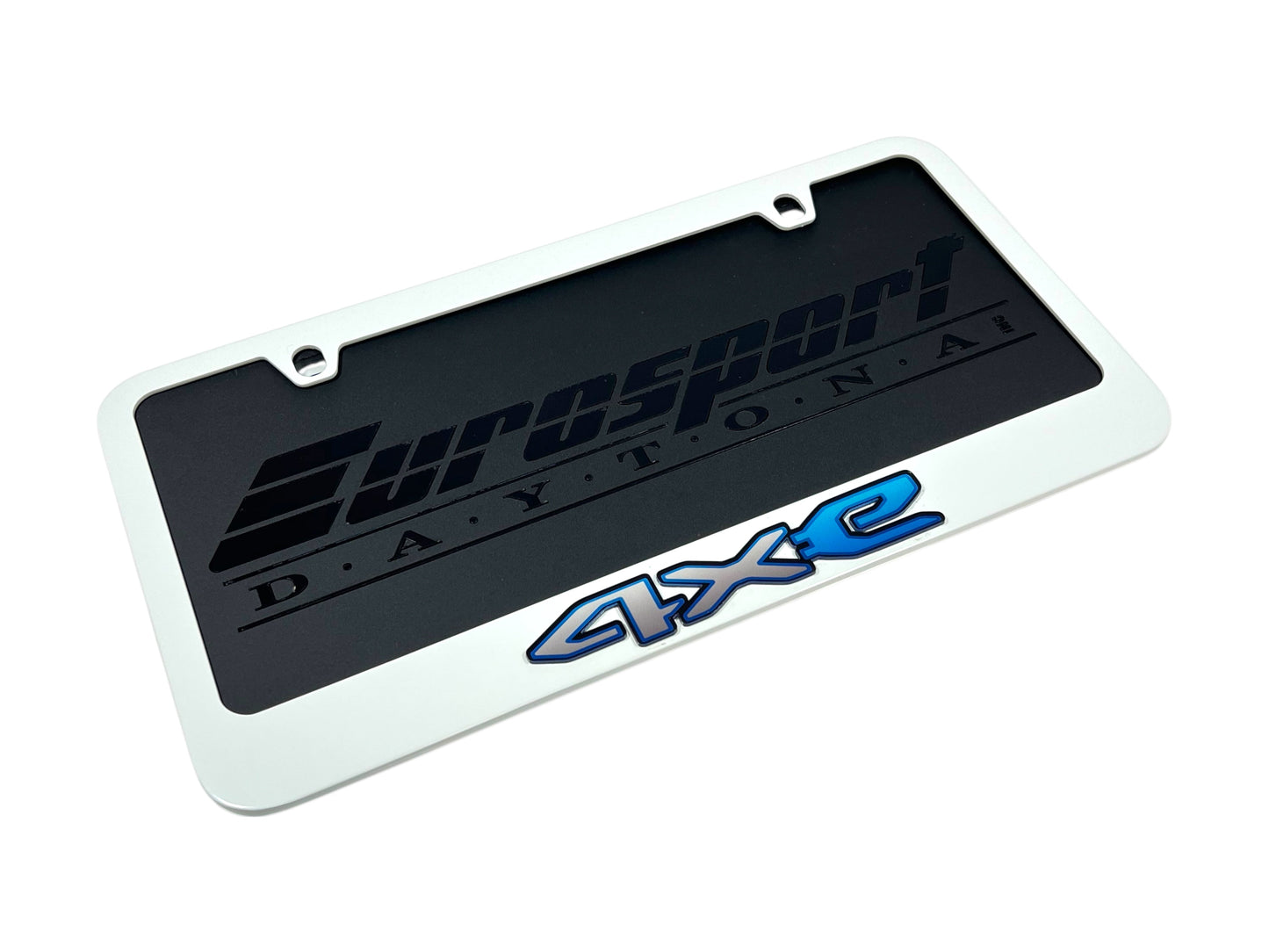 Jeep 4XE White Powder Coated License Plate Frame