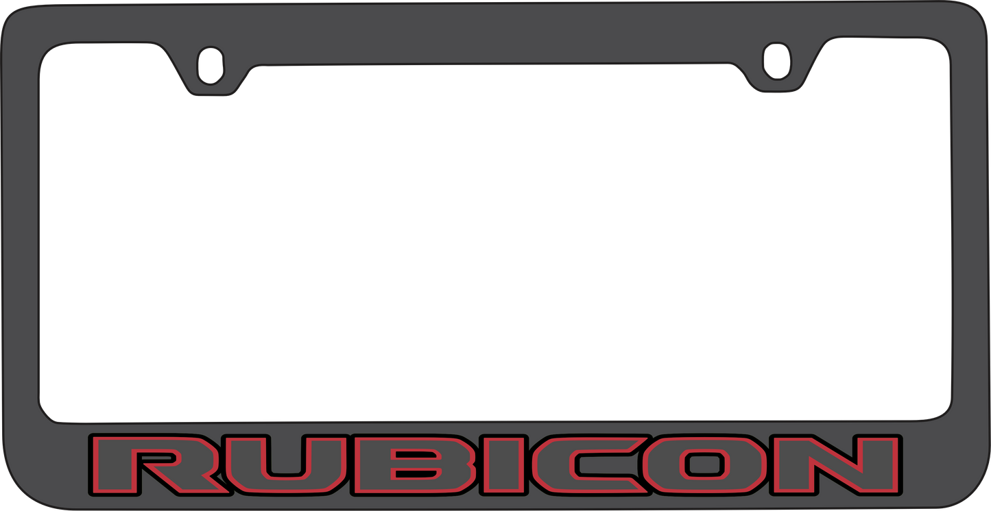 Jeep Rubicon Black License Plate Frame