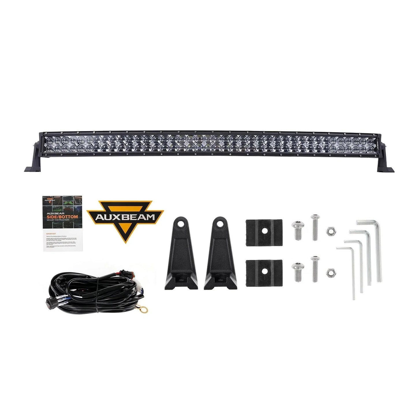 42 Inch 5D Series Curved LED Light Bar + 42" Curved LED Light Bar Windshield Mount Brackets