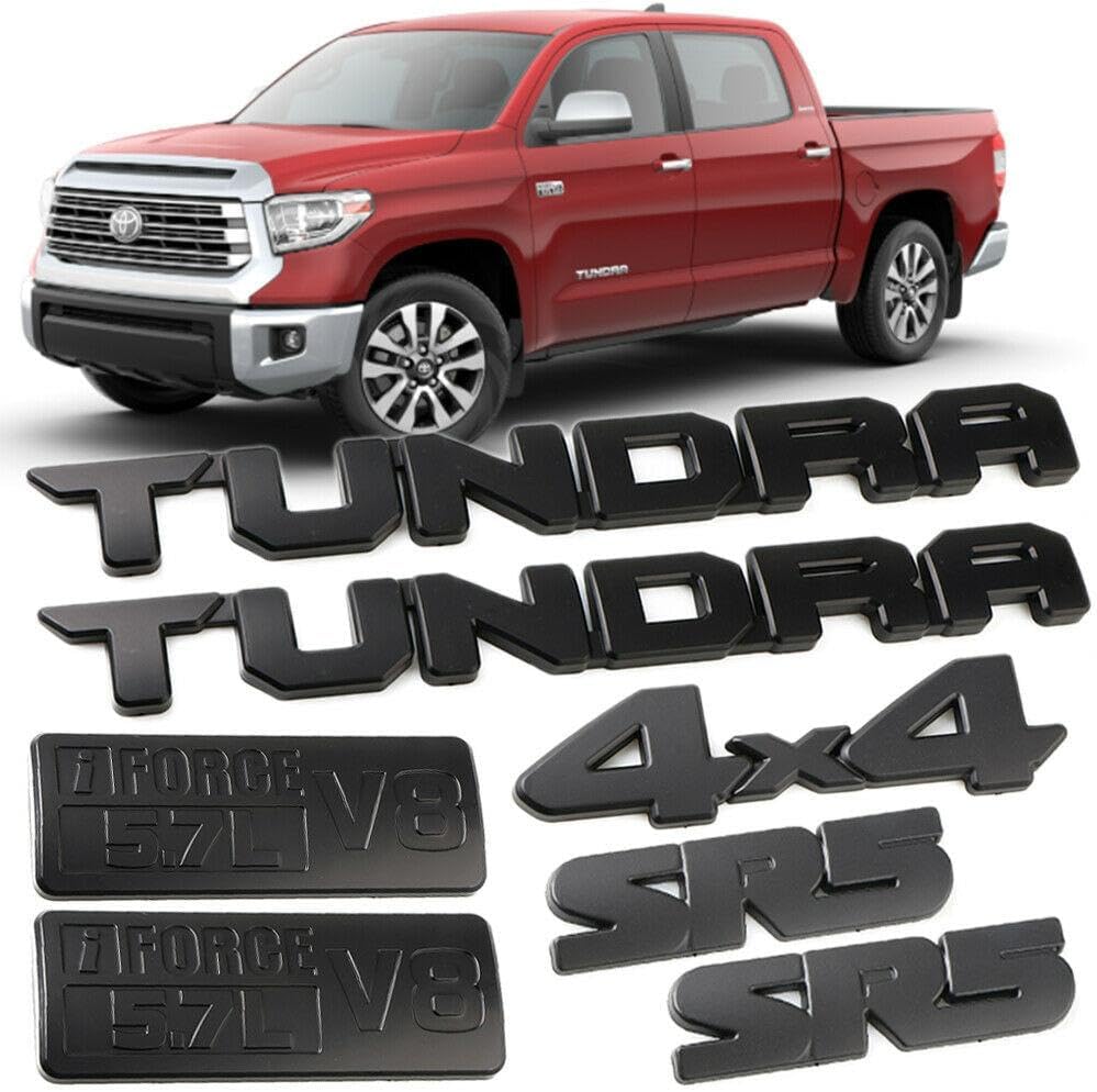 Matte Black Emblem Overlay Kit for 2014–2021 Tundra (7PCS) – ABS Blackout Badge Covers with Strong Adhesive, Easy Peel & Stick Install