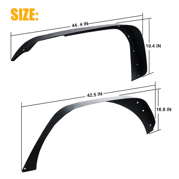 Grind Series Steel Fender Flare Kit – Fits 2018+ Jeep Wrangler JL
