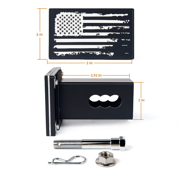 Aluminum Trailer Hitch Cover for 2" Receivers – USA Flag Design