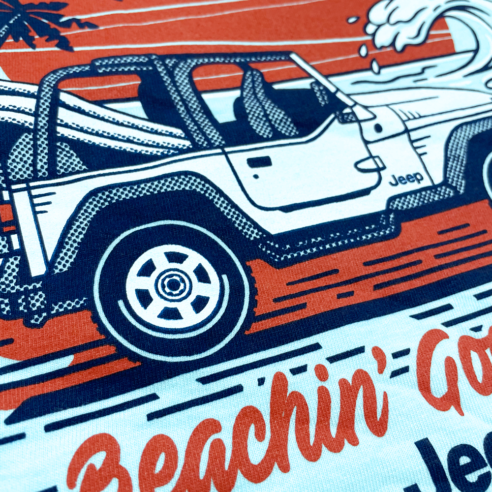 T-Shirt – Men’s Jeep® Wrangler Beachin’ Good Time – Ice Blue Heather