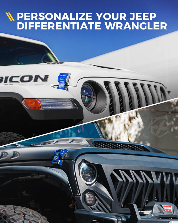 Jeep Wrangler Aluminum Hood Latch with USA Flag Design