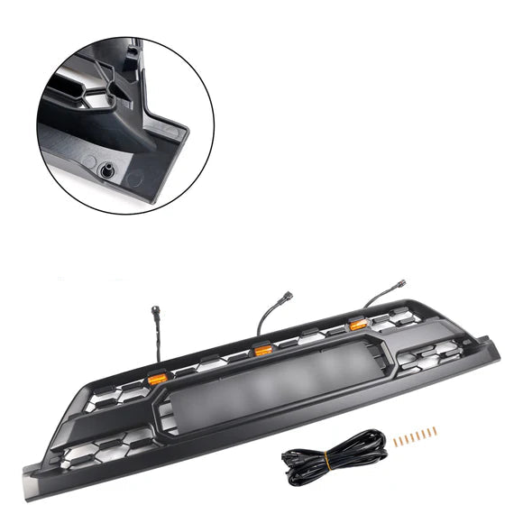 Aftermarket TRD Pro Style Black Front Grille w/ LED for Toyota 4Runner 2002–2005