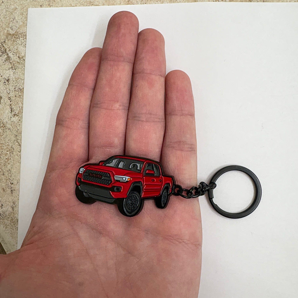 Tacoma Keychain 2016 2023 3rd Gen Metal Enamel Key Chain Truck Accessory