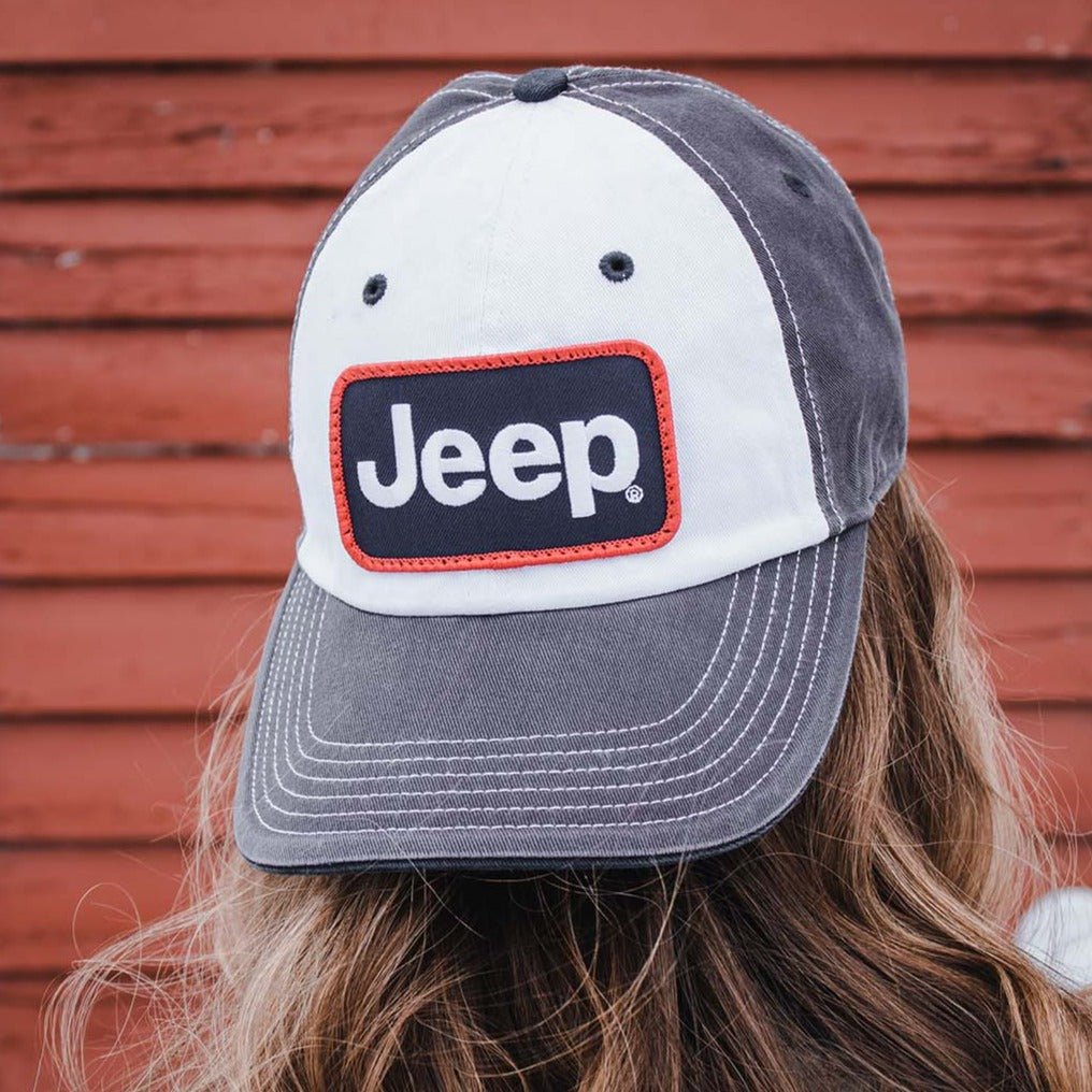 Hat – Jeep Chino Twill Patch – White/Charcoal/Navy