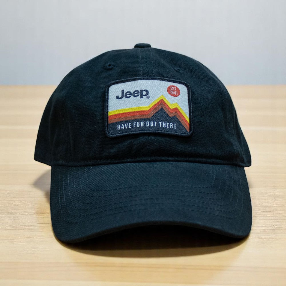 Hat - Jeep Have Fun Out There Patch Garment Washed Black