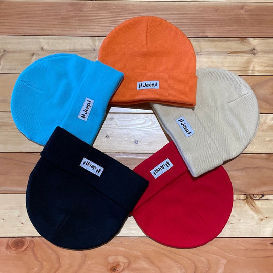 Jeep Pines Patch Flip Knit Beanie Hat