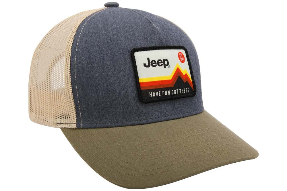 Hat – Jeep  “Have Fun Out There” Trucker Patch – Charcoal/Olive/Khaki