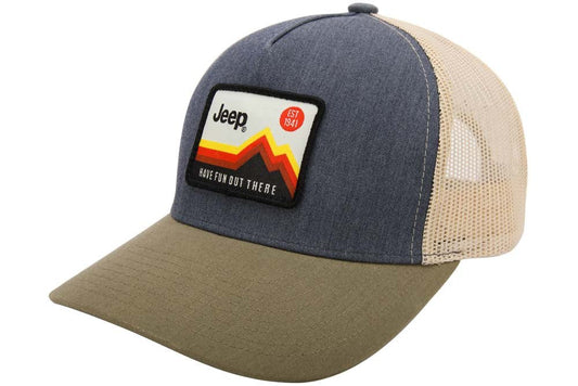 Hat – Jeep  “Have Fun Out There” Trucker Patch – Charcoal/Olive/Khaki