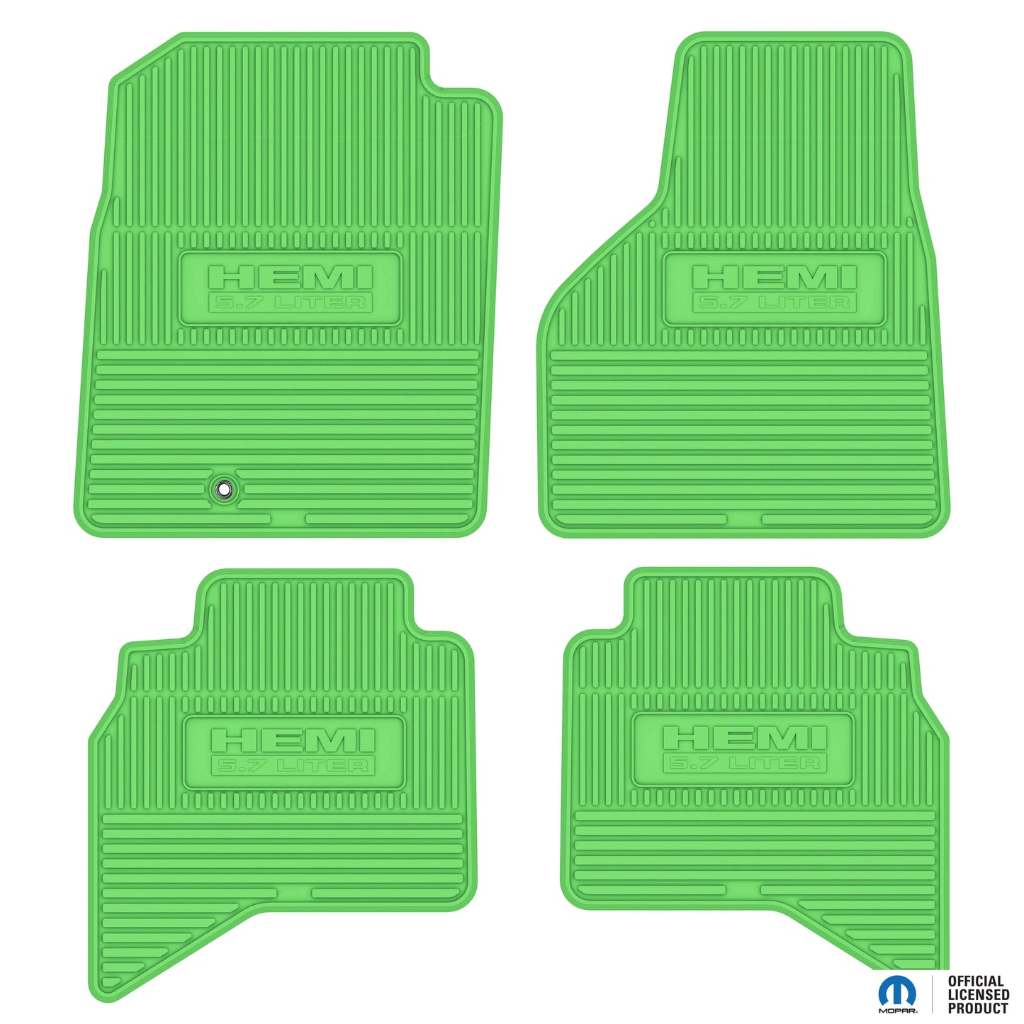 2002–2008 Ram 1500 / 2003–2009 Ram 2500 & 3500 Quad Cab Custom Floor Mats (4-Piece) w/ HEMI 5.7L Logo