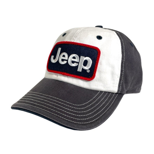 Hat – Jeep Chino Twill Patch – White/Charcoal/Navy