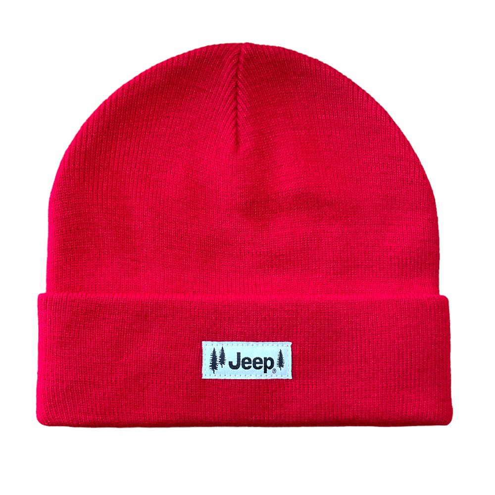 Jeep Pines Patch Flip Knit Beanie Hat