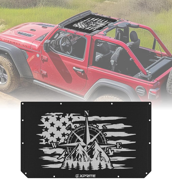 Mesh Sunshade Top – Fits Jeep Wrangler JL & Gladiator JT | UV Protection & Noise Reduction