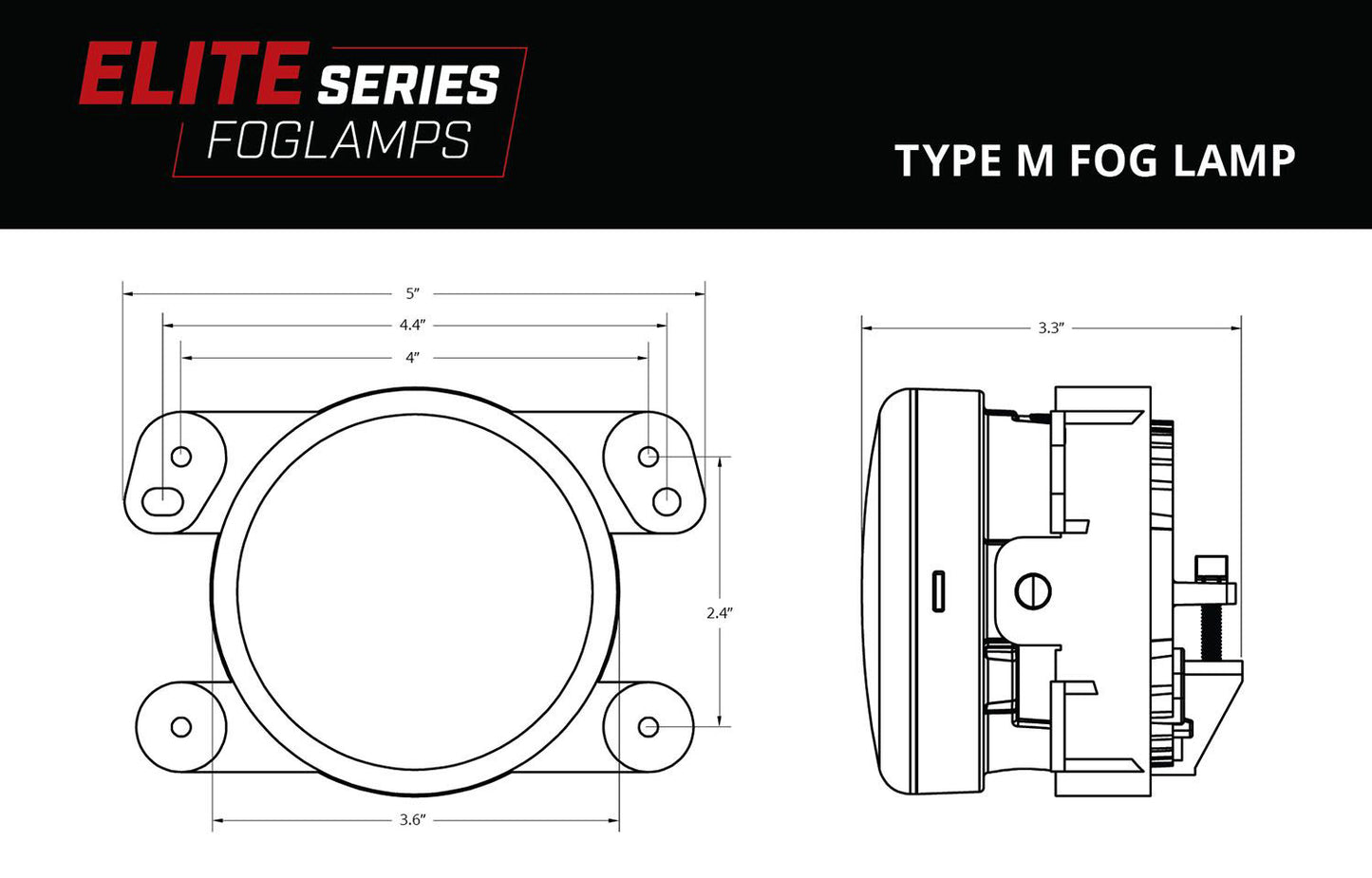 Elite Series Fog Lamps for 2007-2018 Jeep JK Wrangler (pair)