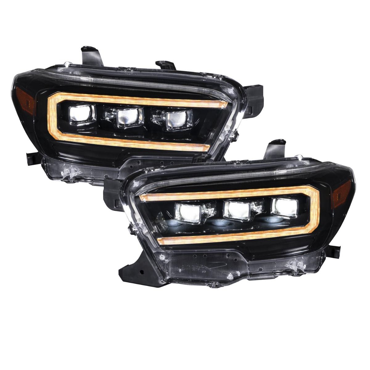 2016-2023 Toyota Tacoma LED Projector Headlights with Amber DRL (pair)