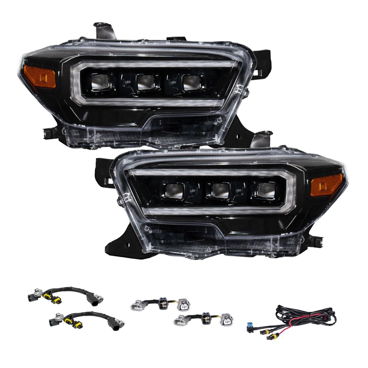 2016-2023 Toyota Tacoma LED Projector Headlights – Selectable White or Amber DRL | Sequential Turn Signals | Triple Bi-LED | Plug & Play