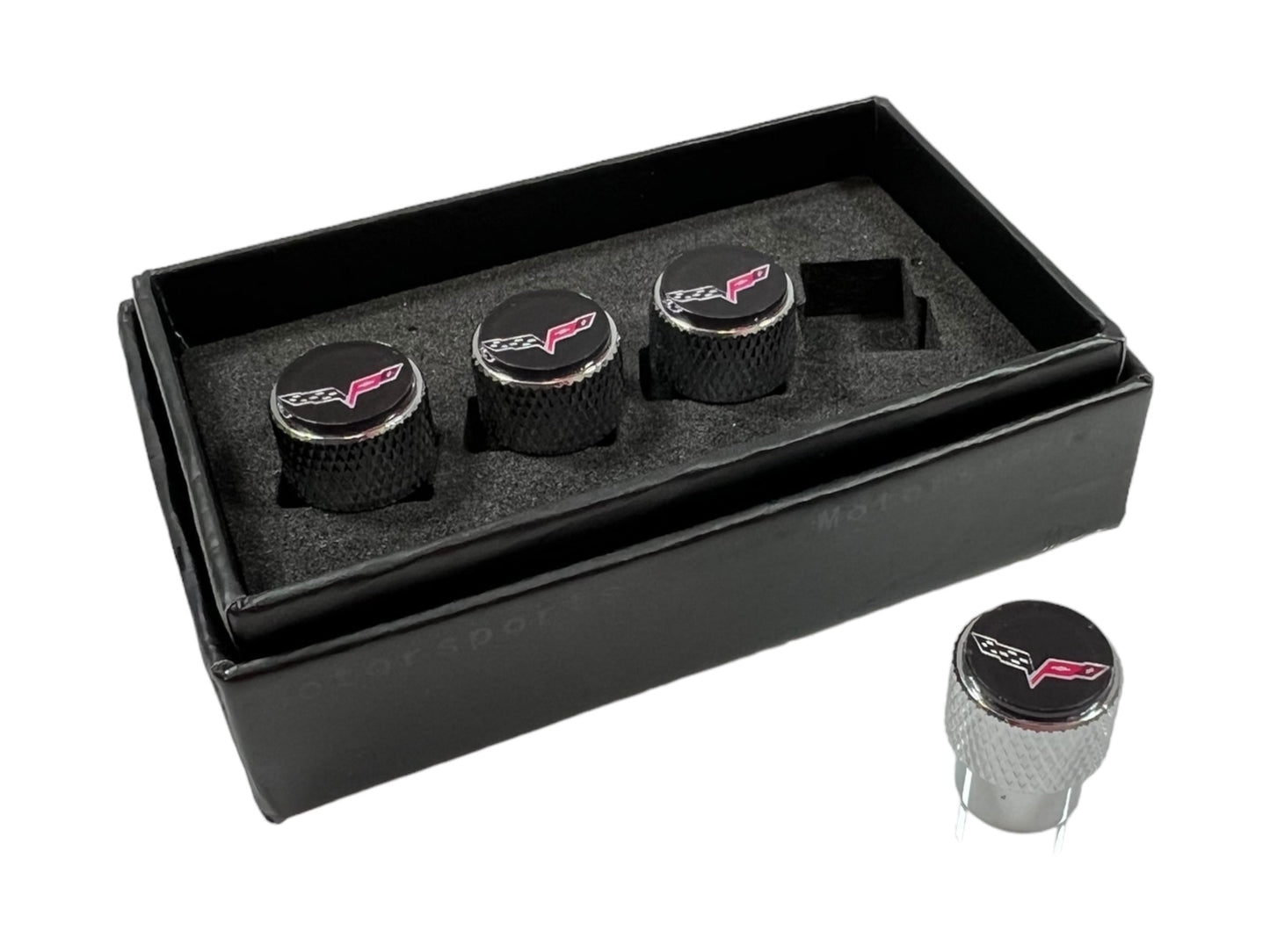 Chevrolet Corvette C6 Knurled Valve Stem Caps
