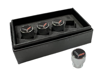 Chevrolet Corvette C7 Knurled Valve Stem Caps