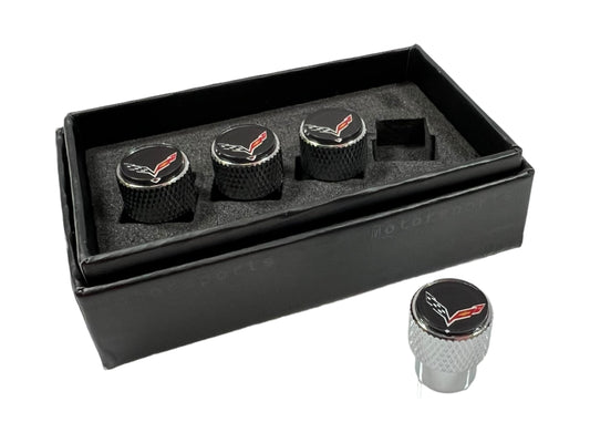 Chevrolet Corvette C7 Knurled Valve Stem Caps