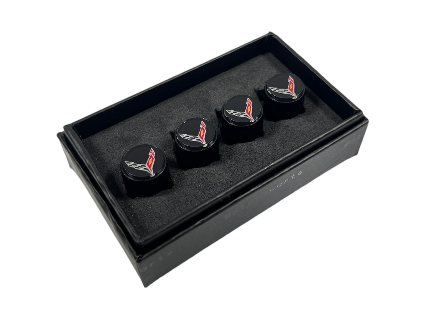 Chevrolet Corvette C8 Black Knurled Valve Stem Caps