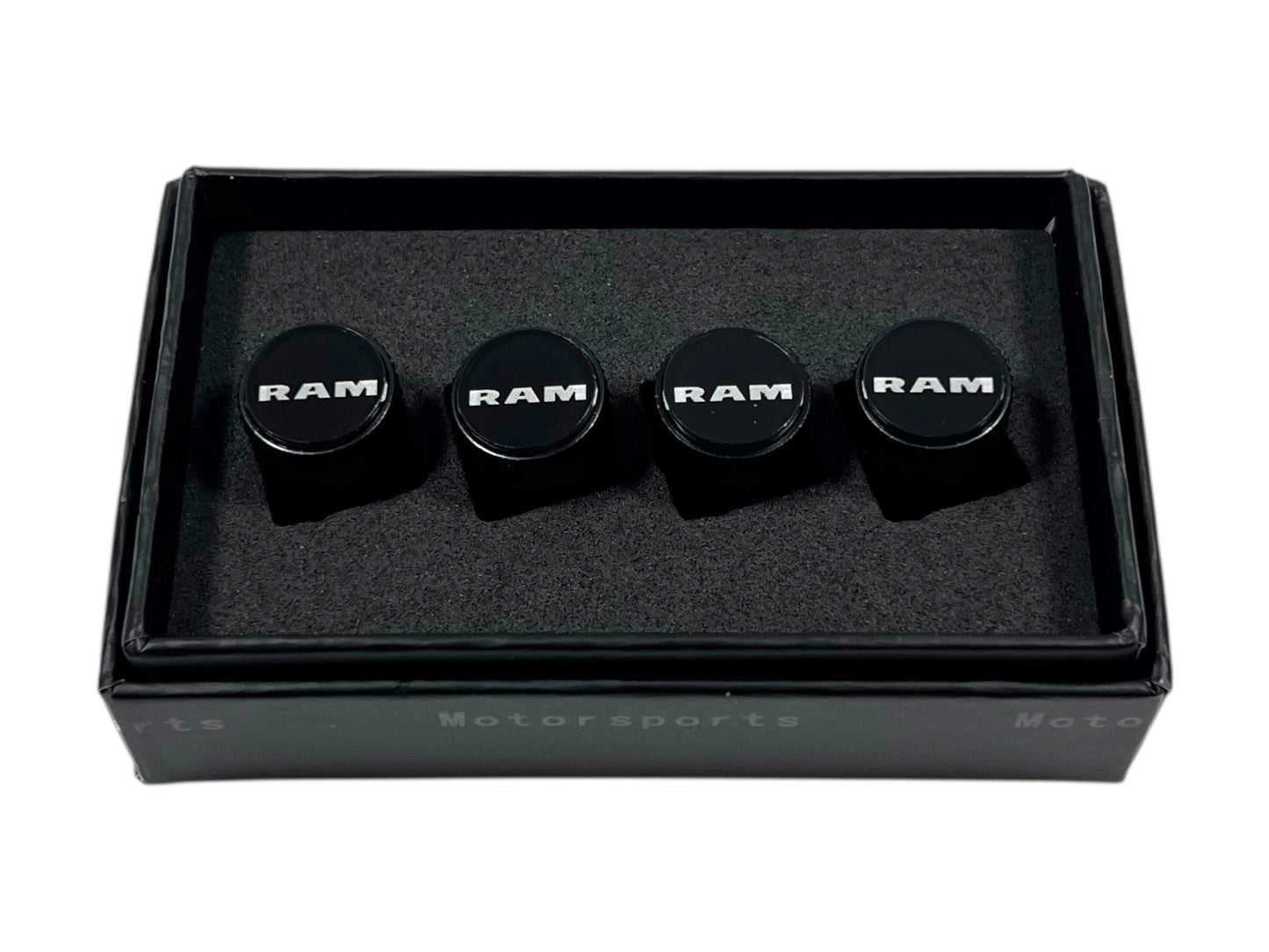 Ram Black Knurled Valve Stem Caps