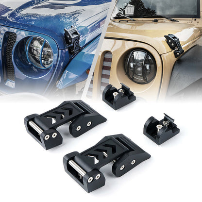 Black Aluminum Hood Latch Kit – Fits 2007–2018 Jeep Wrangler JK & 2018+ Wrangler JL